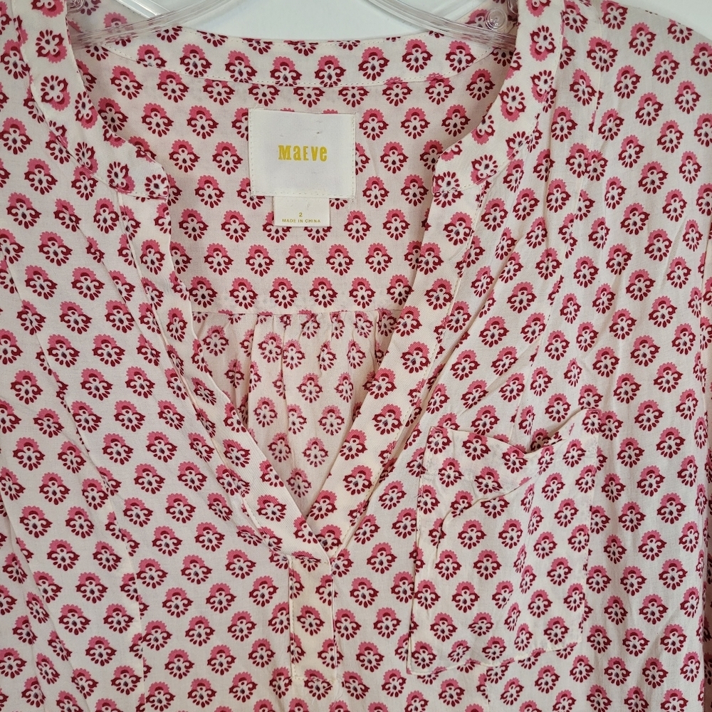 Maeve Anthropologie Top Laiken Henley Ditzy Floral, Boho, bohemian